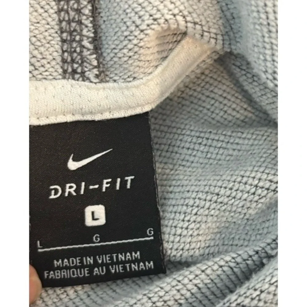 Nike Dri-Fit Men's Flux 3/4 Sleeve Hoodie Charcoal Gray Size L Frayed Raw Edge